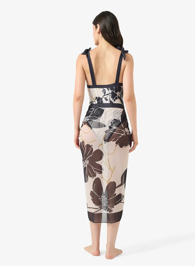 ايلا ملابس سباحة مطبوعة مع سارونغ